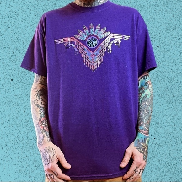 Gildan Other - Purple Kokopelli native Aztec southwest t shirt men’s XL